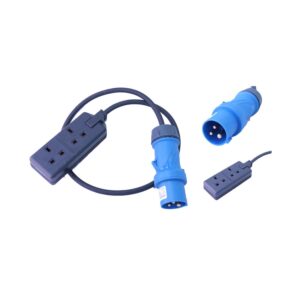 NXTGENbps 1m Male 16A Mennekes CEE Form to Dual 13A UK Socket
