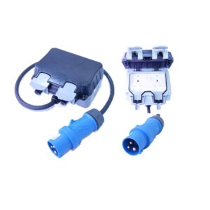 NXTGENbps 1m Male 16A CEE  Form Mennekes to Dual 13A UK Socket - Waterproof